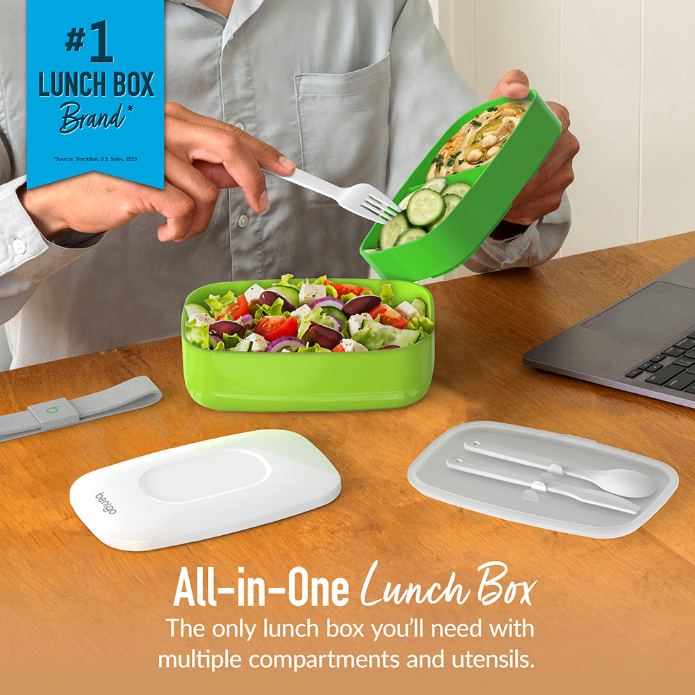 Bentgo® Classic Lunch Box (2-Pack) - Green | All-In-One Lunch Box - The Only Lunch Box You’ll Need With Multiple Compartments And Utensils