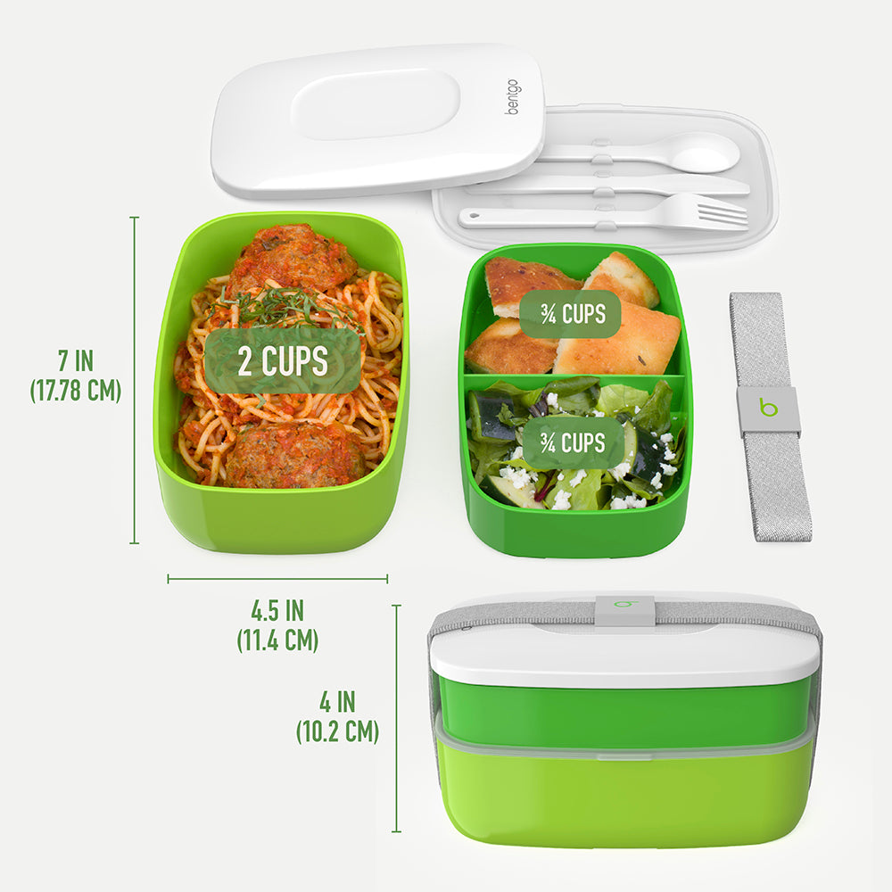 Bentgo® Classic Lunch Box (2-Pack) - Green | Dimensions And What’s In The Box