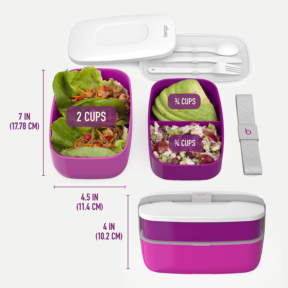 Bentgo® Classic Lunch Box (2-Pack) - Purple | Dimensions And What’s In The Box