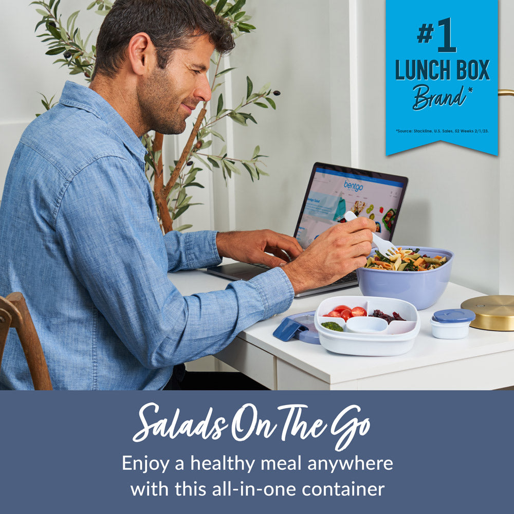 Bentgo® Salad Container (2-Pack) - Slate | Salads On The Go - Enjoy A Healthy Meal Anywhere With This All-In-One Container