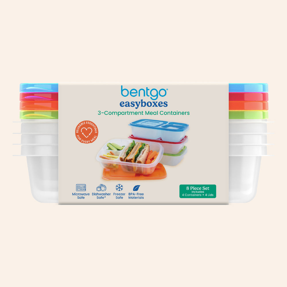 Bentgo® Easyboxes 4-Compartment Snack Containers 8-Piece Set - Classic | Packaging