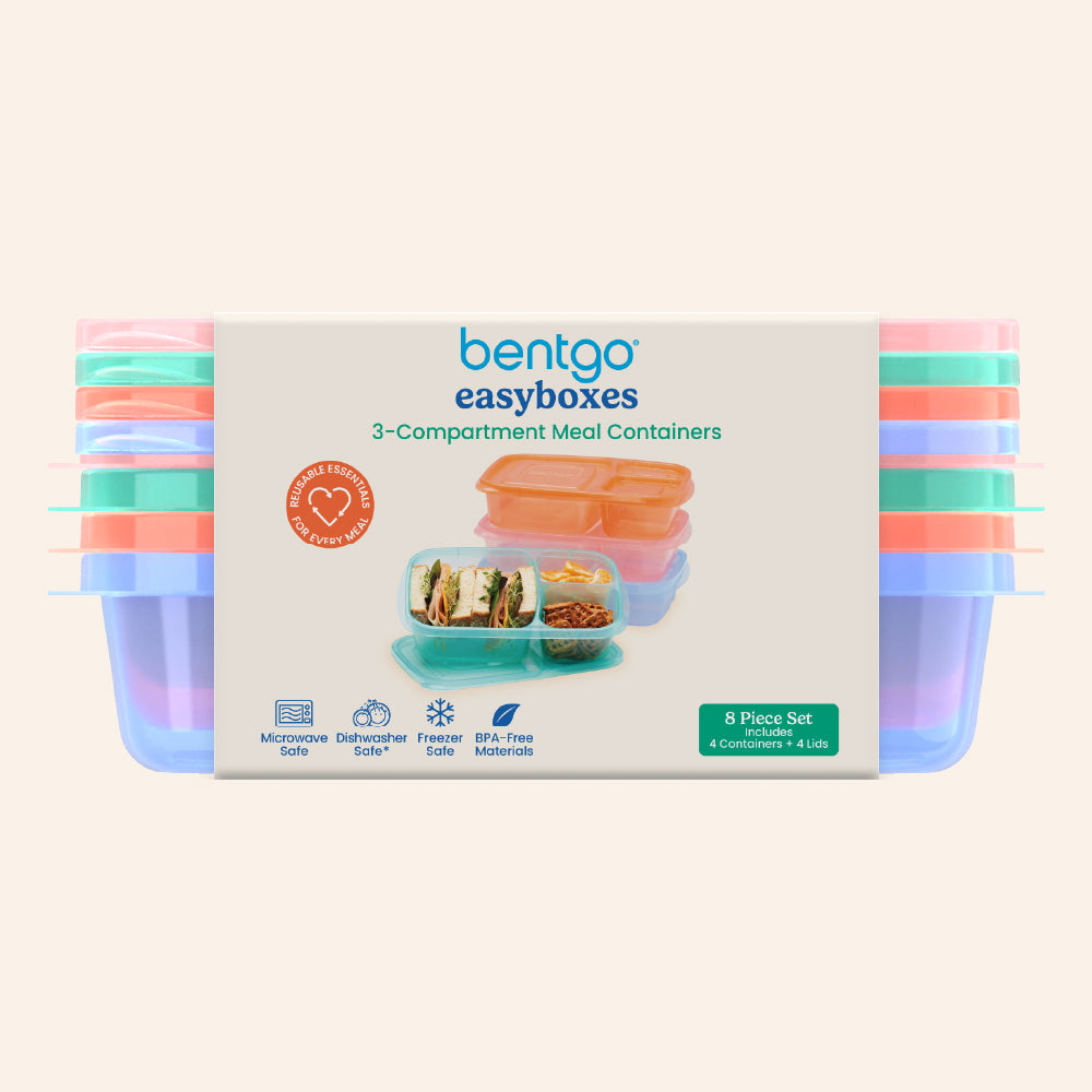 Bentgo® Easyboxes 4-Compartment Snack Containers 8-Piece Set - Pastels | Packaging