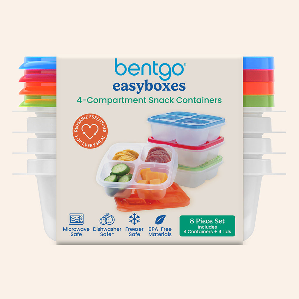 Bentgo® Easyboxes 4-Compartment Snack Containers 8-Piece Set - Classic | Packaging