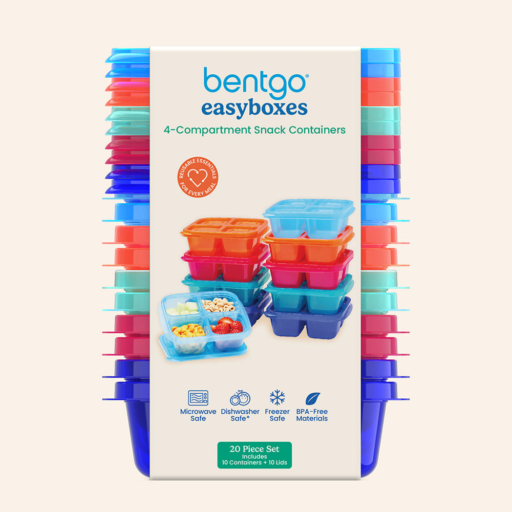 Bentgo® Easyboxes 4-Compartment Snack Containers 20-Piece Set - Jewel Brights | Packaging