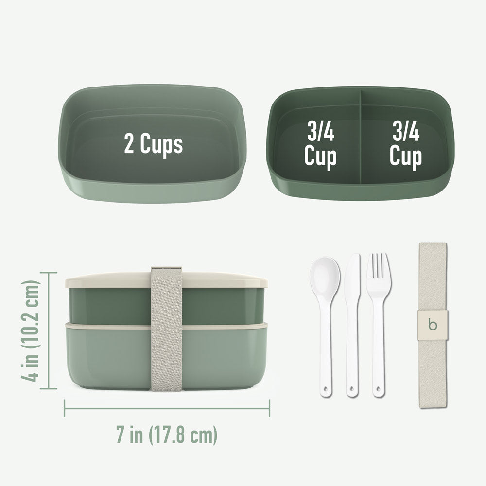 Bentgo® Classic Lunch Box | Bento Style Lunch Box | Khaki Green