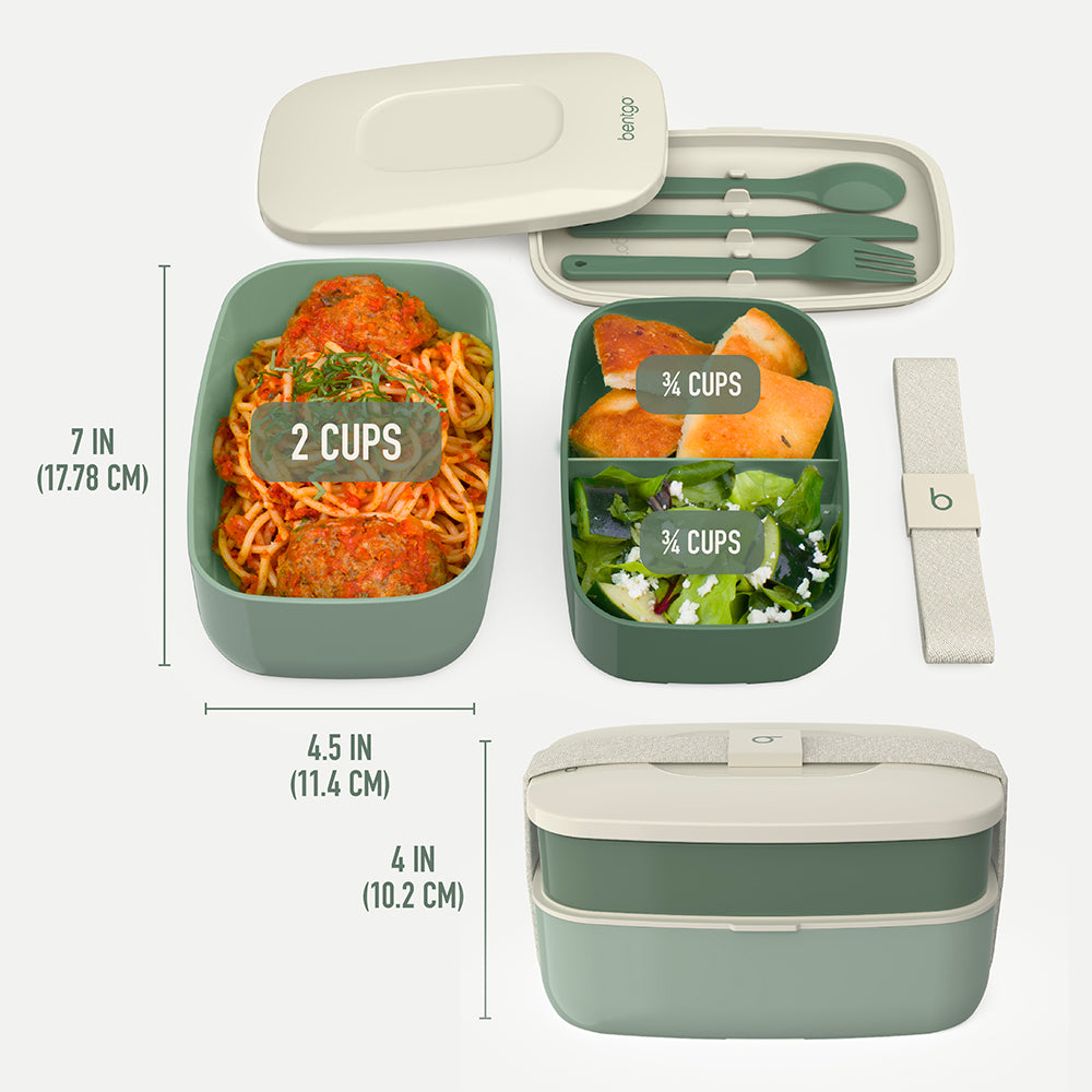 Bentgo® Classic Lunch Box - Khaki Green | Dimensions And What’s In The Box