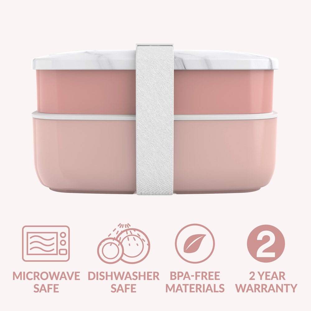 Bentgo® Classic Lunch Box | Bento Style Lunch Box | Blush Marble