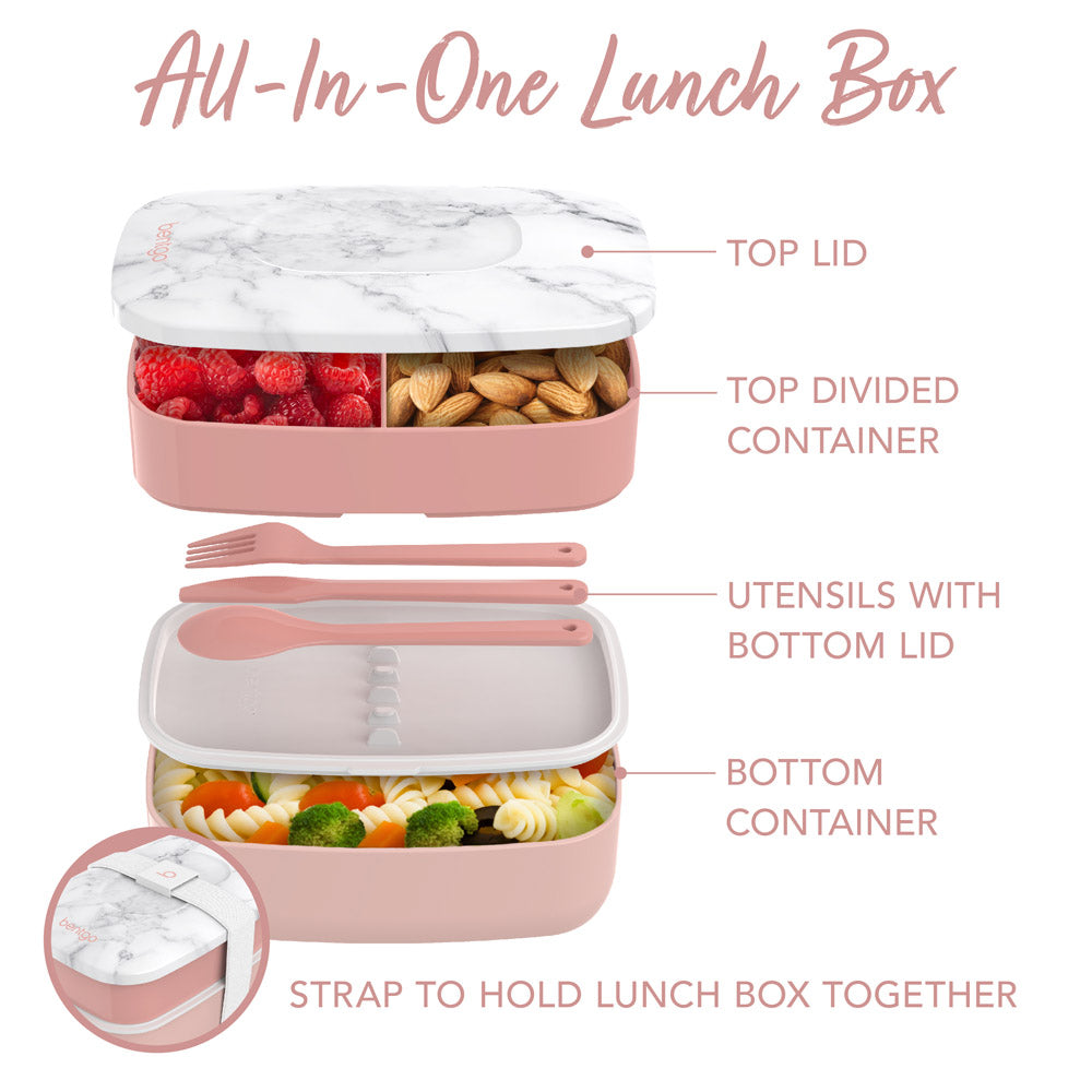 Bentgo® Classic Lunch Box | Bento Style Lunch Box | Blush Marble