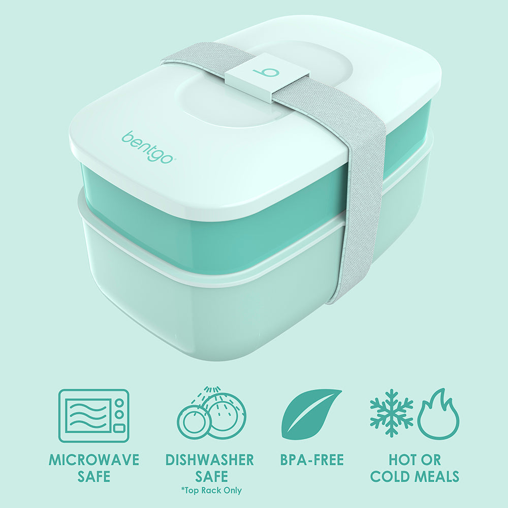 Bentgo® Classic Lunch Box - Coastal Aqua | Microwave Safe, Dishwasher Safe (Top Rack Only), BPA-Free, And Great For Hot Or Cold Meals