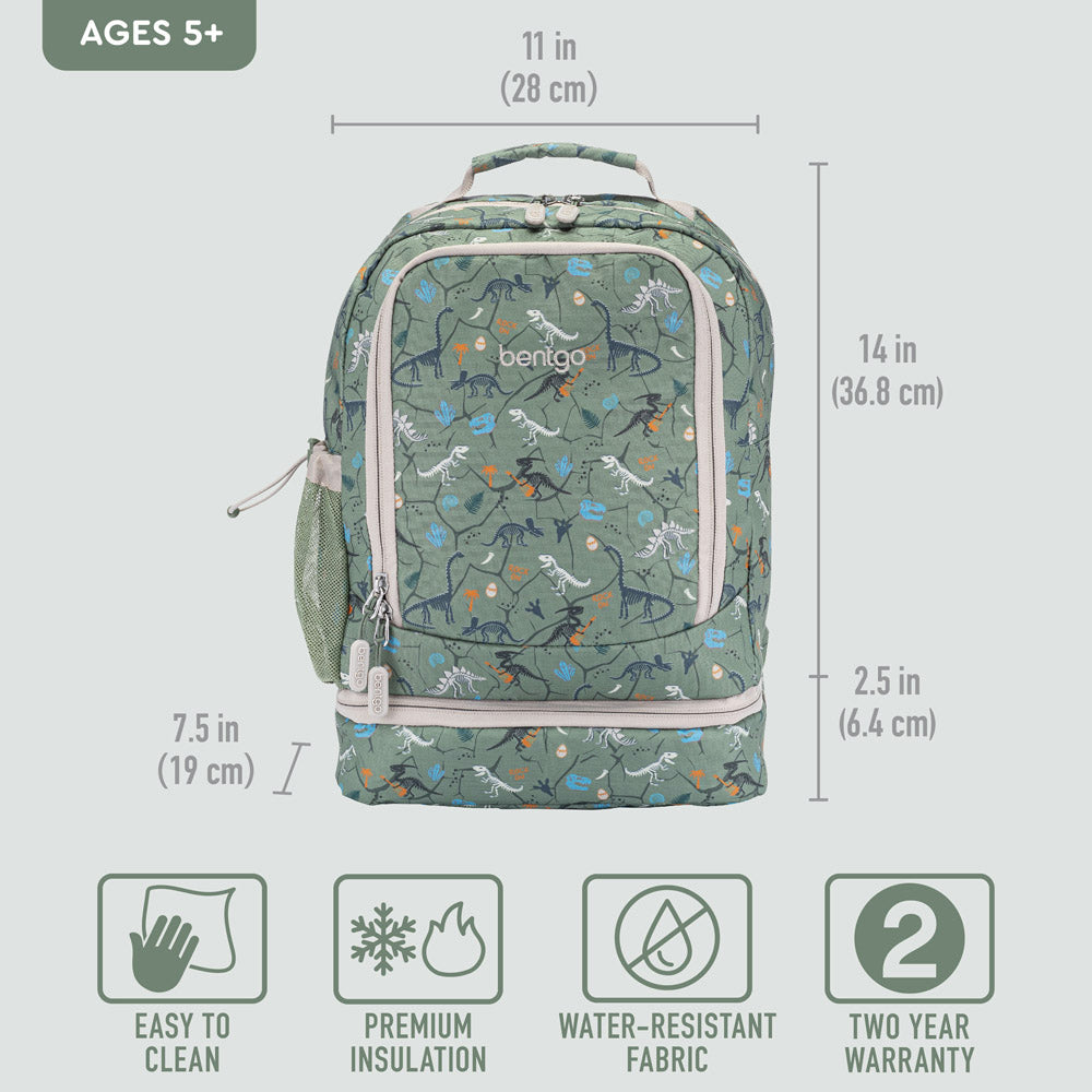 Bentgo® Kids Backpack & Lunch Bag | Dino Fossils