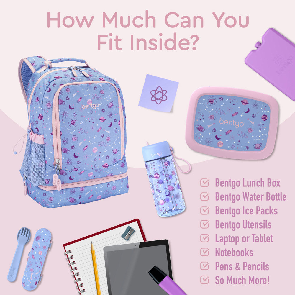 Bentgo® Kids Backpack & Lunch Bag | Lavender Galaxy