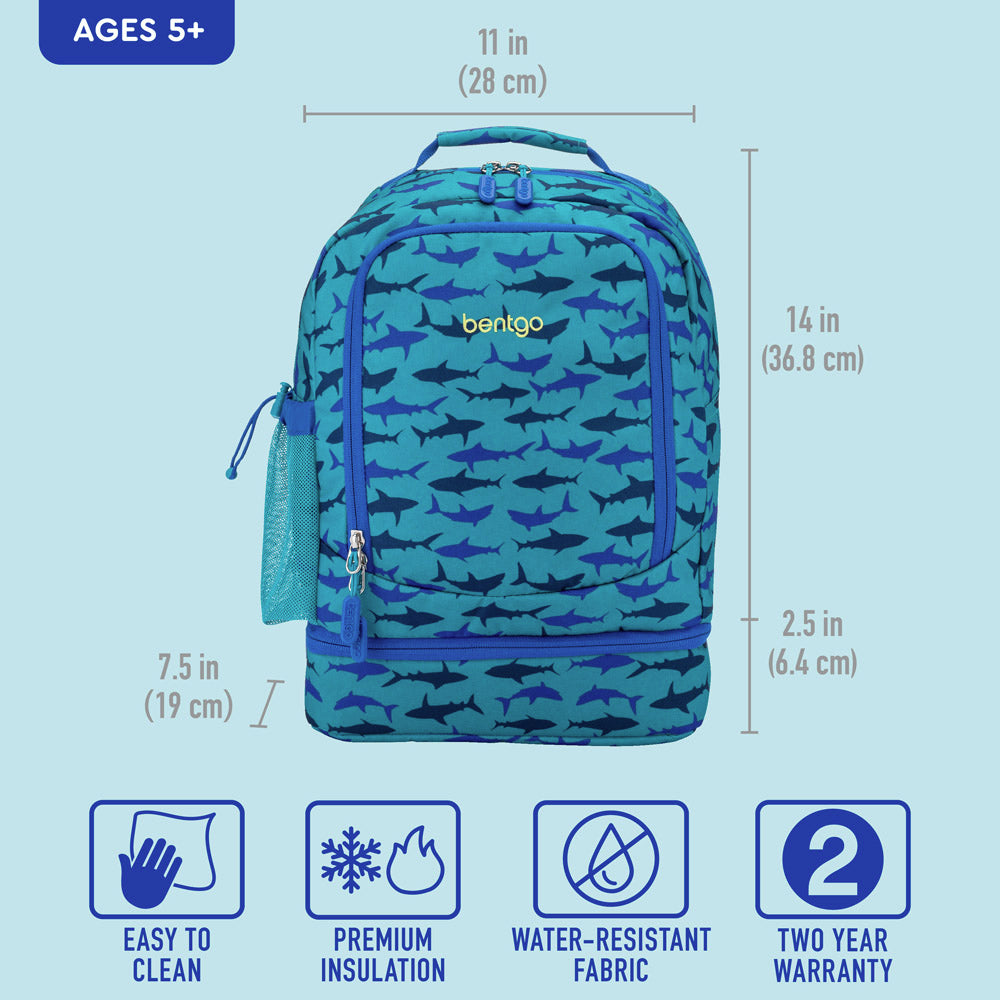 Bentgo® Kids Backpack & Lunch Bag | Sharks