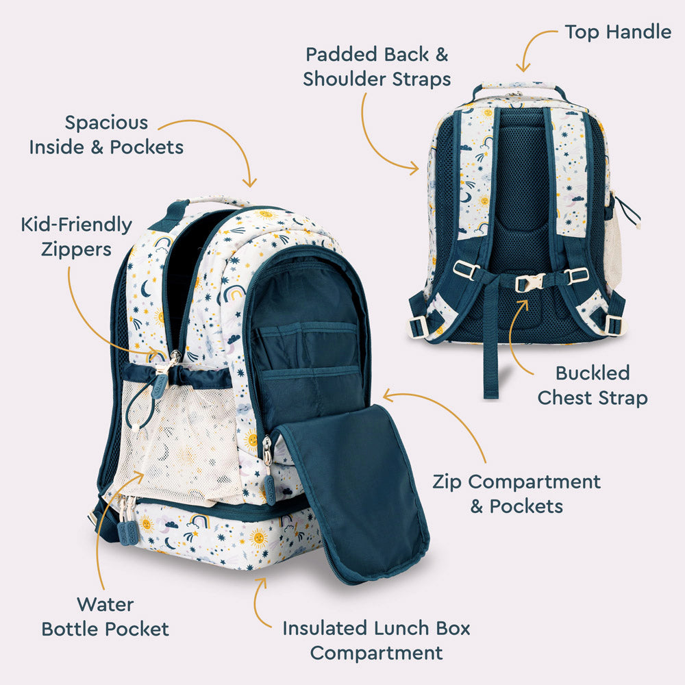 Bentgo® Kids Backpack & Lunch Bag | Friendly Skies