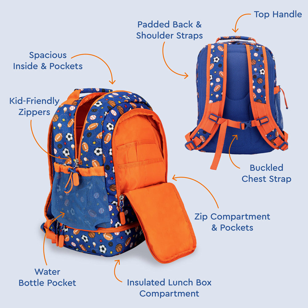 Bentgo® Kids Backpack & Lunch Bag | Sports