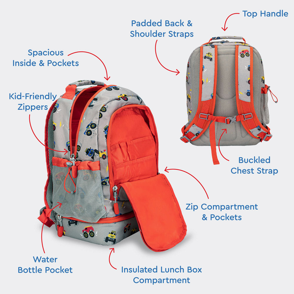 Bentgo® Kids Backpack & Lunch Bag | Trucks