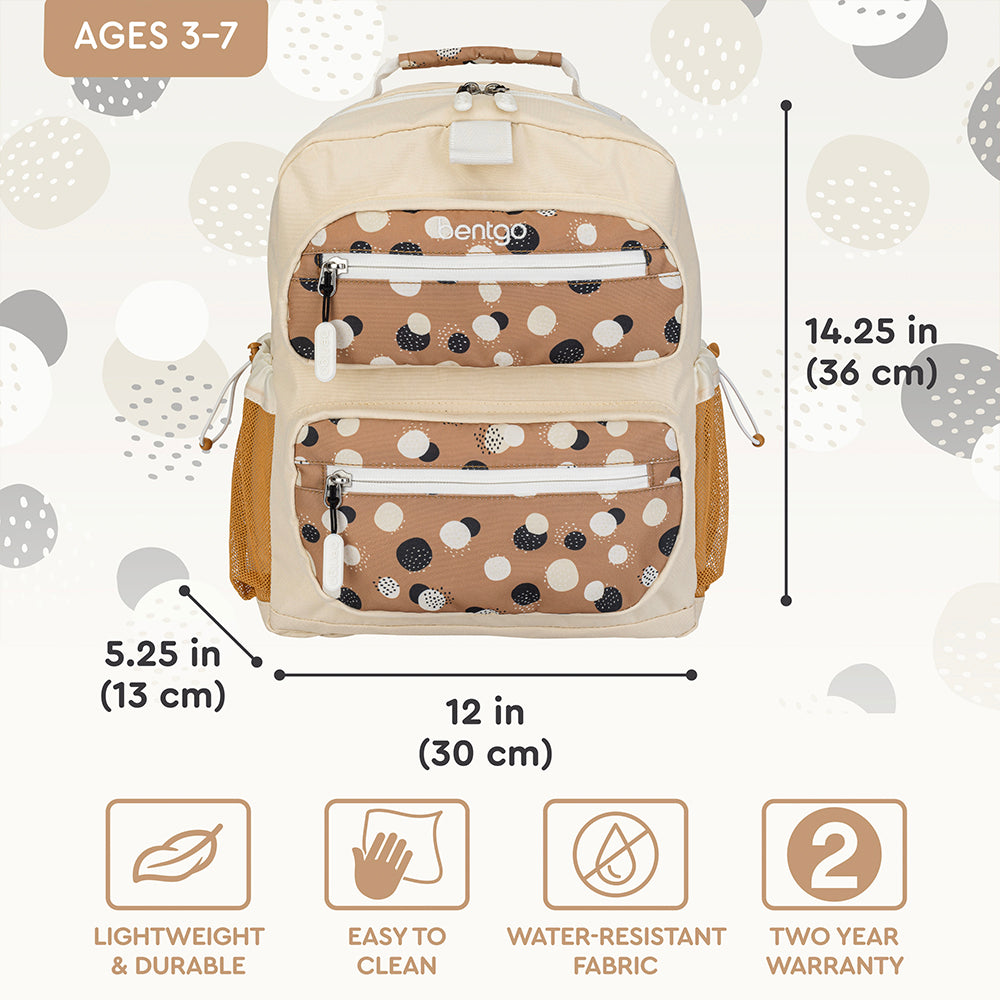 Bentgo®️ Kids Backpack - Whimsy & Wonder - Spots & Dots | Lightweight, Durable, And Easy To Clean Kids Backpack