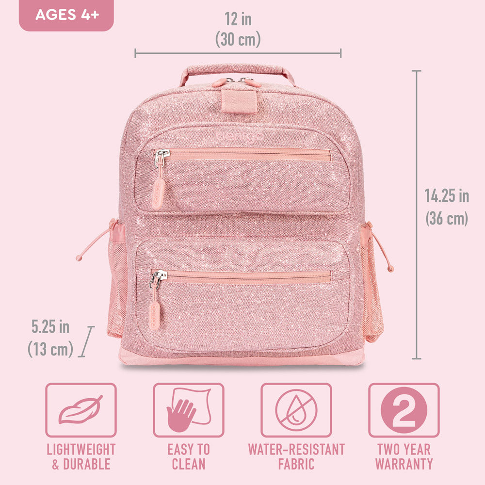 Bentgo® Kids Backpack | Petal Pink Glitter