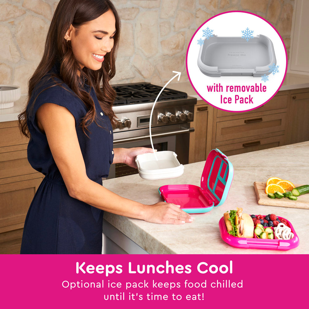 Bentgo® Kids Chill Lunch Box (2-Pack) - Fuchsia/Teal | Optional Ice Pack Keeps Food Chilled Until It’s Time To Eat!