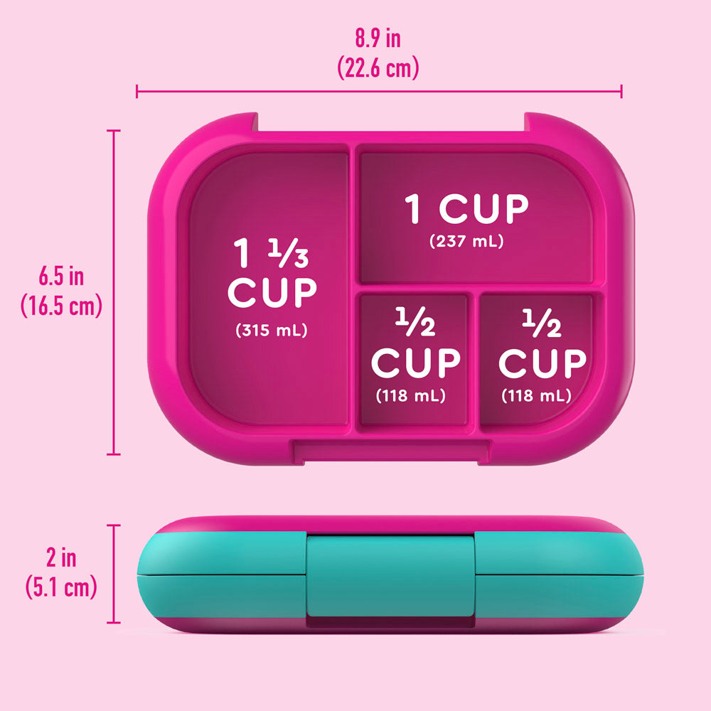 Bentgo® Kids Chill Lunch Box (2-Pack) - Fuchsia/Teal | Dimensions