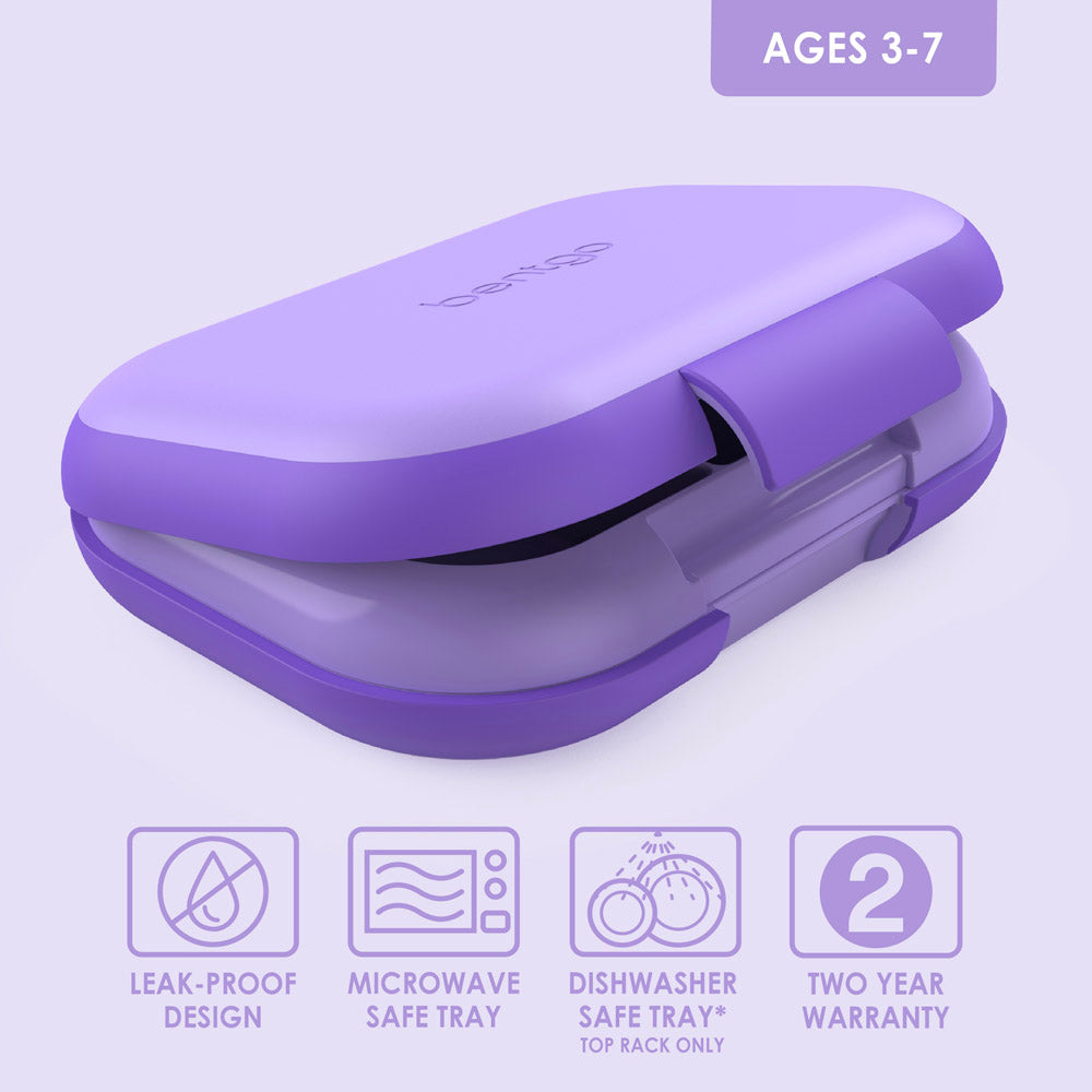 Bentgo® Kids Chill Lunch Box (2-Pack) - Purple | Leak-Proof Lunch Box Design Made With BPA-Free Materials