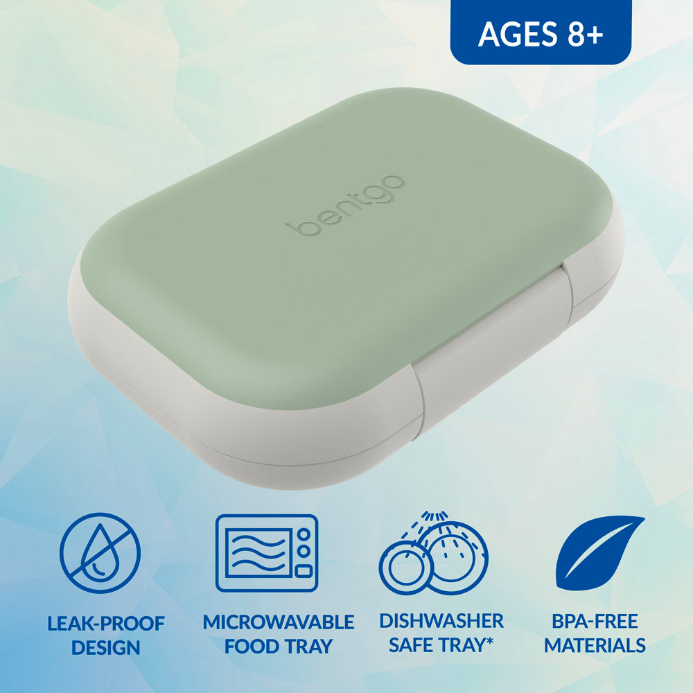 Bentgo® Chill Max Lunch Box - Clay Green and Gray | Leak-Proof Design, Microwavable Food Tray, Dishwasher Safe Tray, And Made With BPA-Free Materials