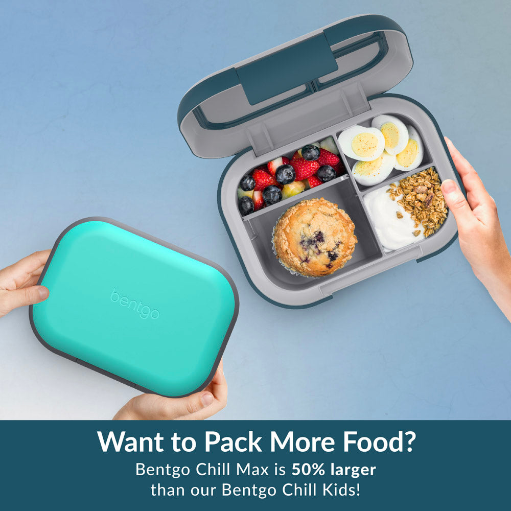 Bentgo® Chill Max Lunch Box - Fog and Deep Teal | Want To Pack More Food? - Bentgo Chill Max Is 50% Larger Than Our Bentgo Chill Kids