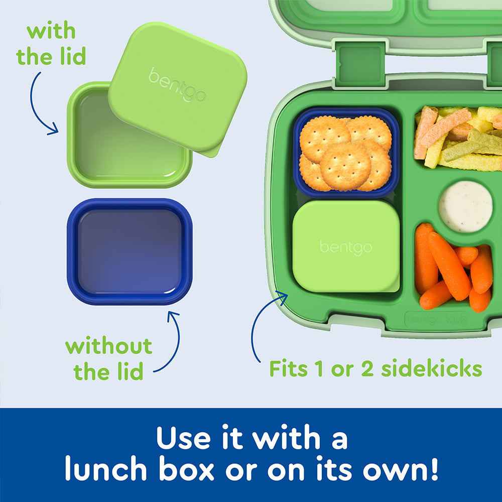 Bentgo® Kids Sidekicks 2-Pack Silicone Container Set - Blue & Green | Use It With A Lunch Box Or On Its Own