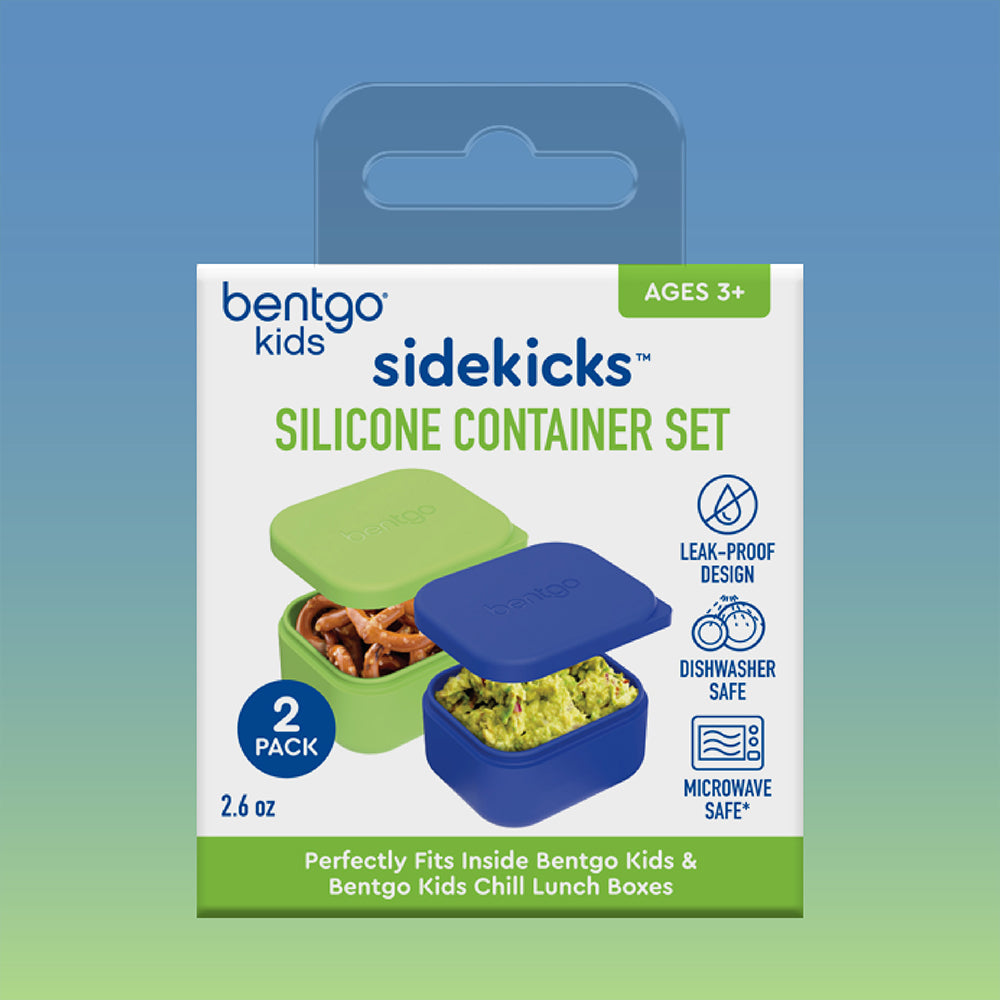 Bentgo® Kids Sidekicks 2-Pack Silicone Container Set - Blue & Green | Packaging