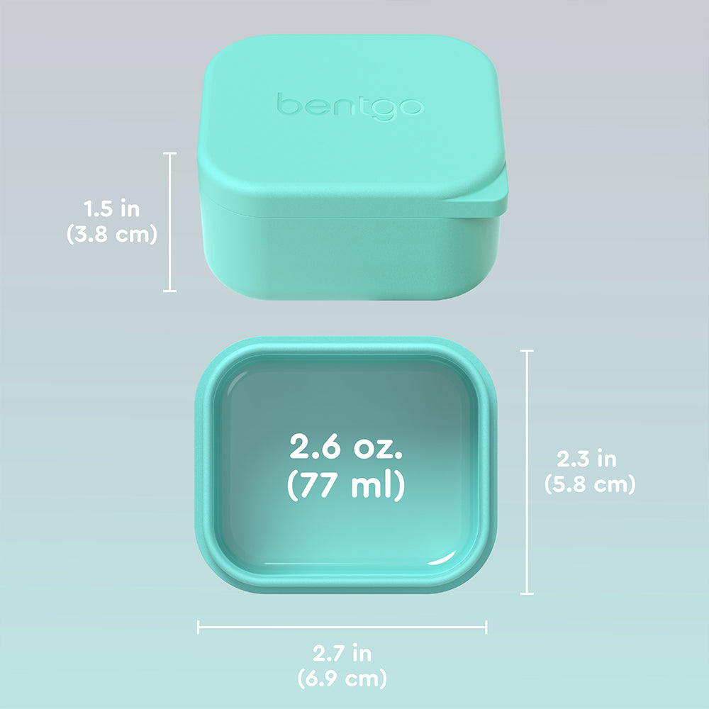 Bentgo® Kids Sidekicks 2-Pack Silicone Container Set - Gray & Aqua | Dimensions