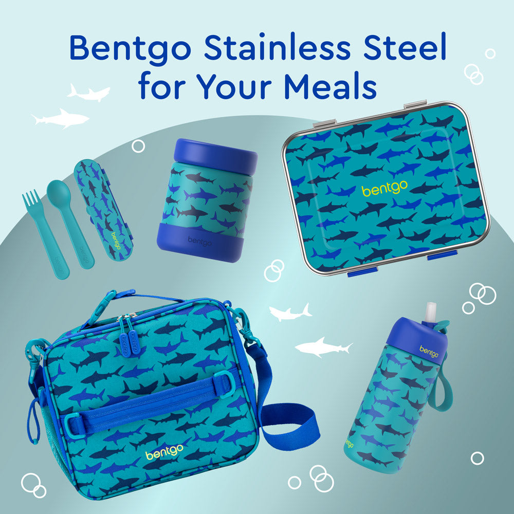 Bentgo® Kids Stainless Steel Food Jar - Sharks | Bentgo Stainless Steel For Your Meals