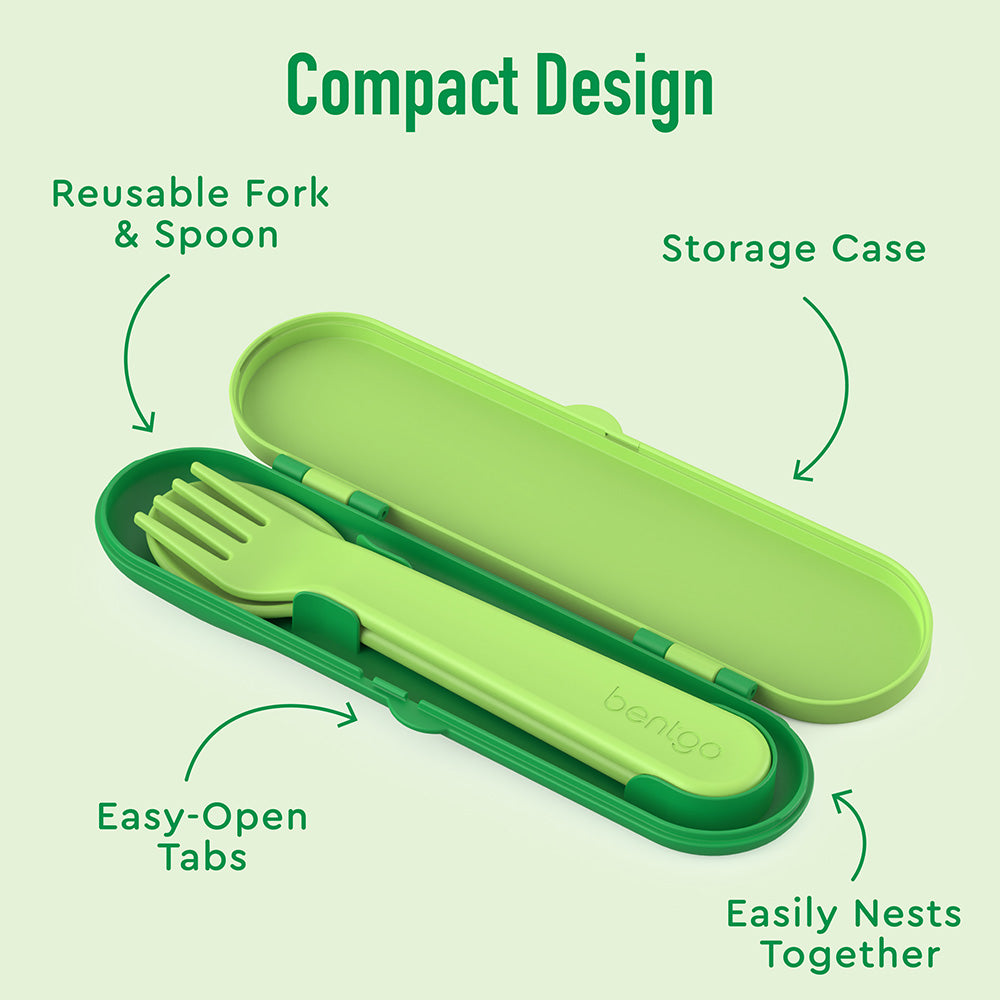 Bentgo® Kids Utensils Set | Safari - Compact design with easy-open tabs