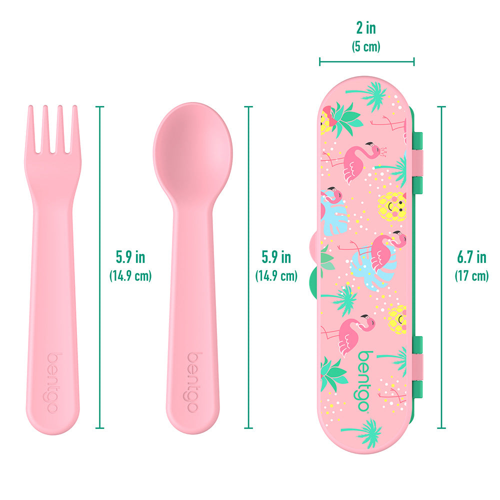 Bentgo® Kids Utensils Set | Tropical - Product Dimensions