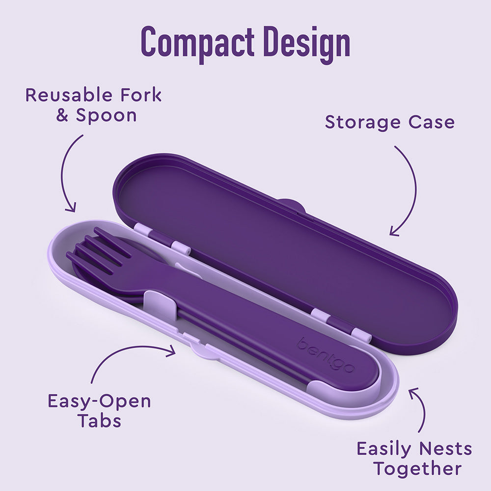 Bentgo® Kids Utensils Set | Unicorn - Compact design with easy-open tabs