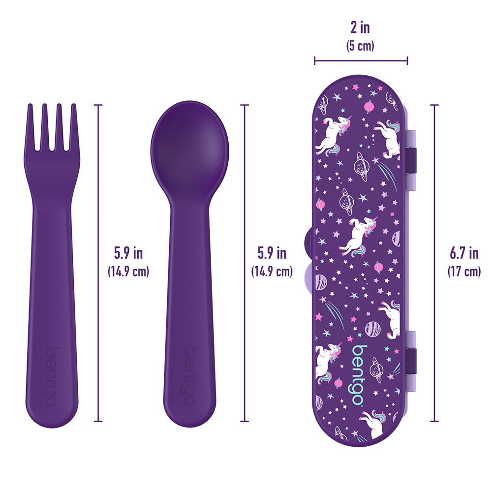 Bentgo® Kids Utensils Set | Unicorn - Product Dimensions