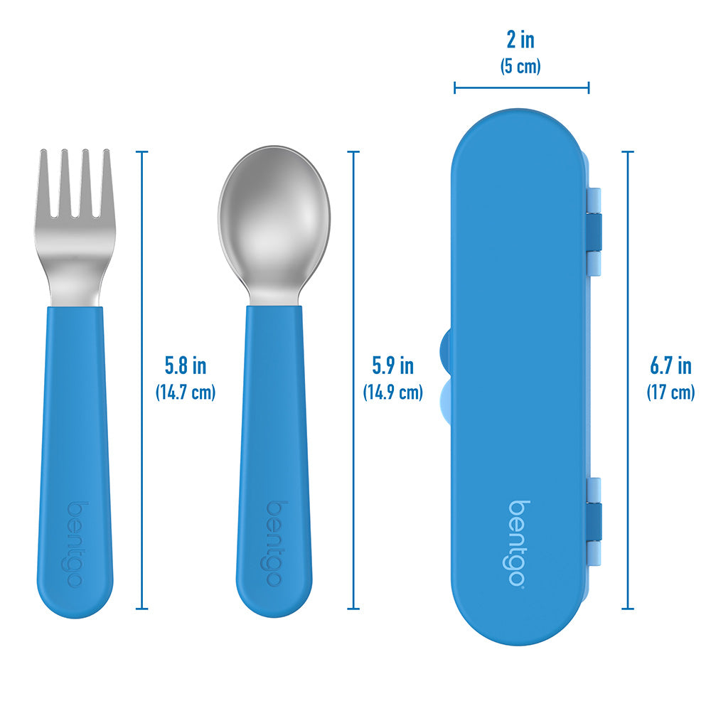 Bentgo® Kids Stainless Steel Utensils Set | Blue