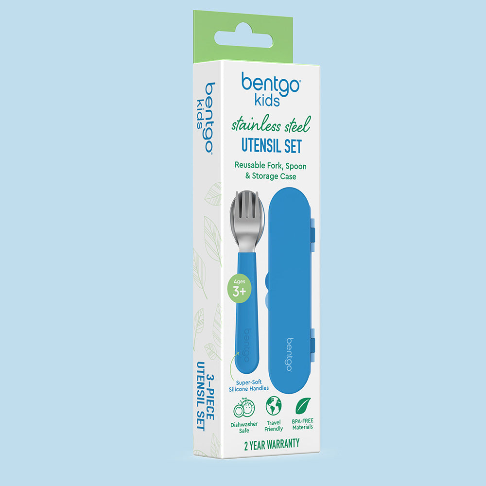 Bentgo® Kids Stainless Steel Utensils Set | Blue