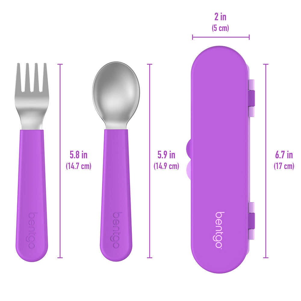 Bentgo® Kids Stainless Steel Utensils Set | Purple