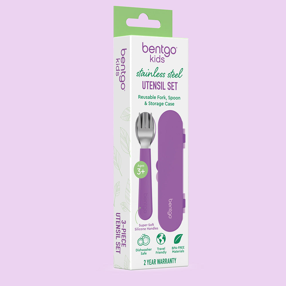 Bentgo® Kids Stainless Steel Utensils Set | Purple