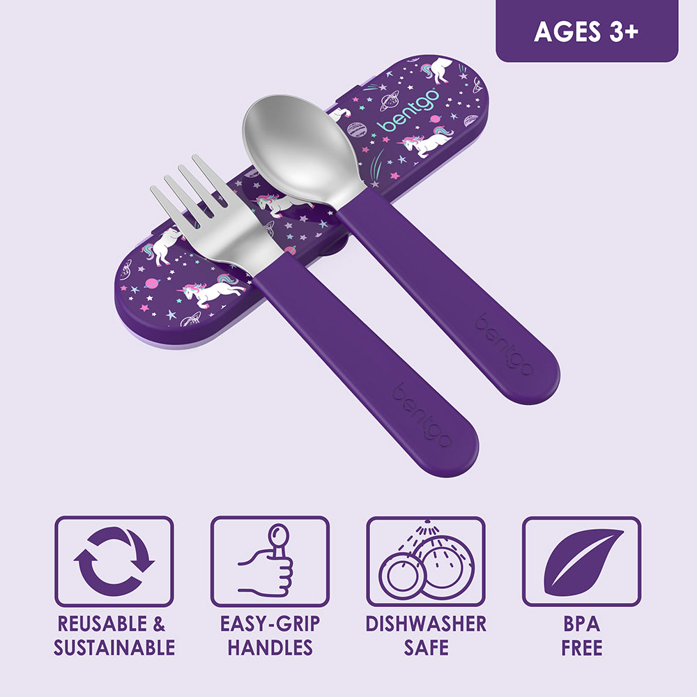 Bentgo® Kids Stainless Steel Utensils Set | Unicorn