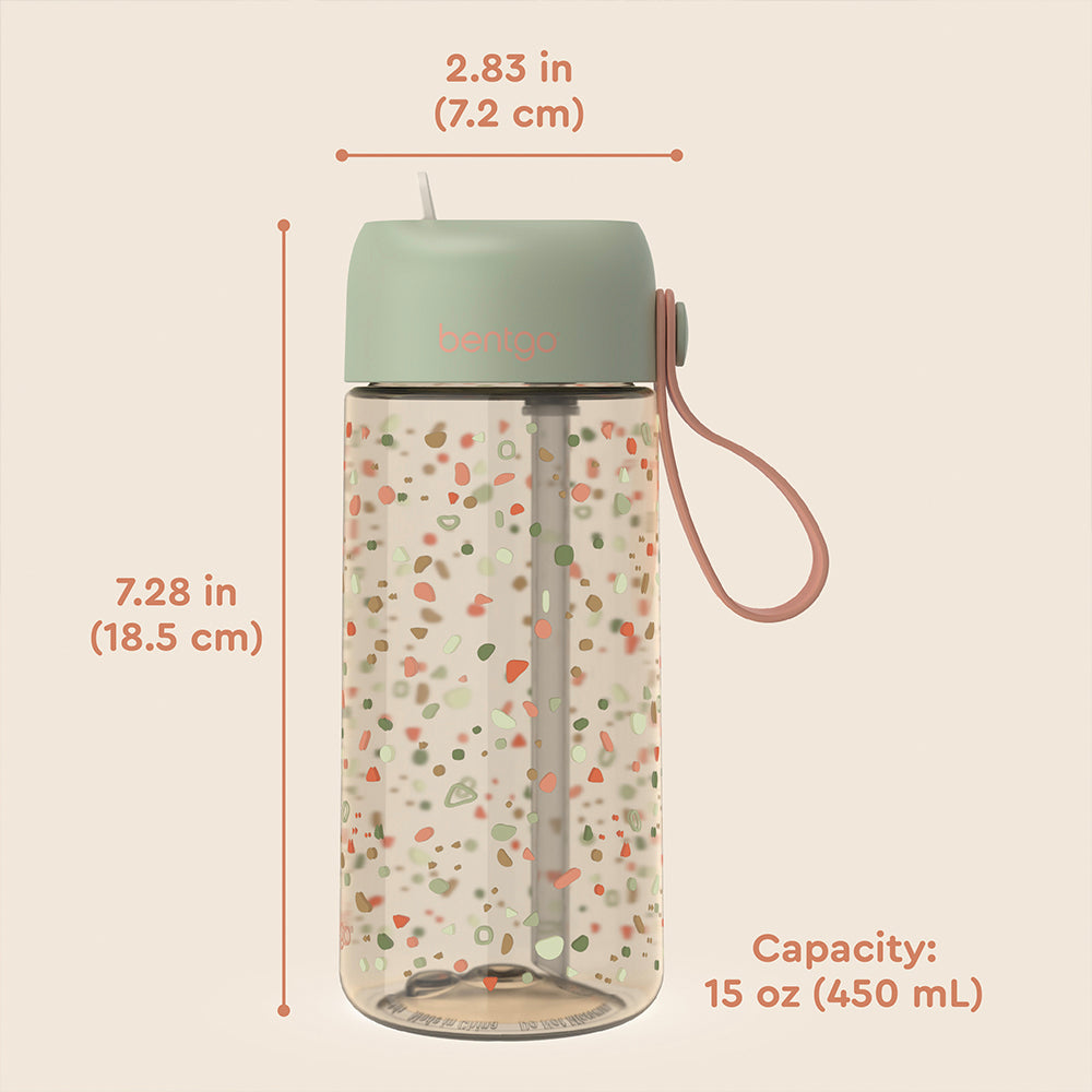 Bentgo® Kids Whimsy & Wonder Prints Water Bottle - Geo Speckle | Dimensions