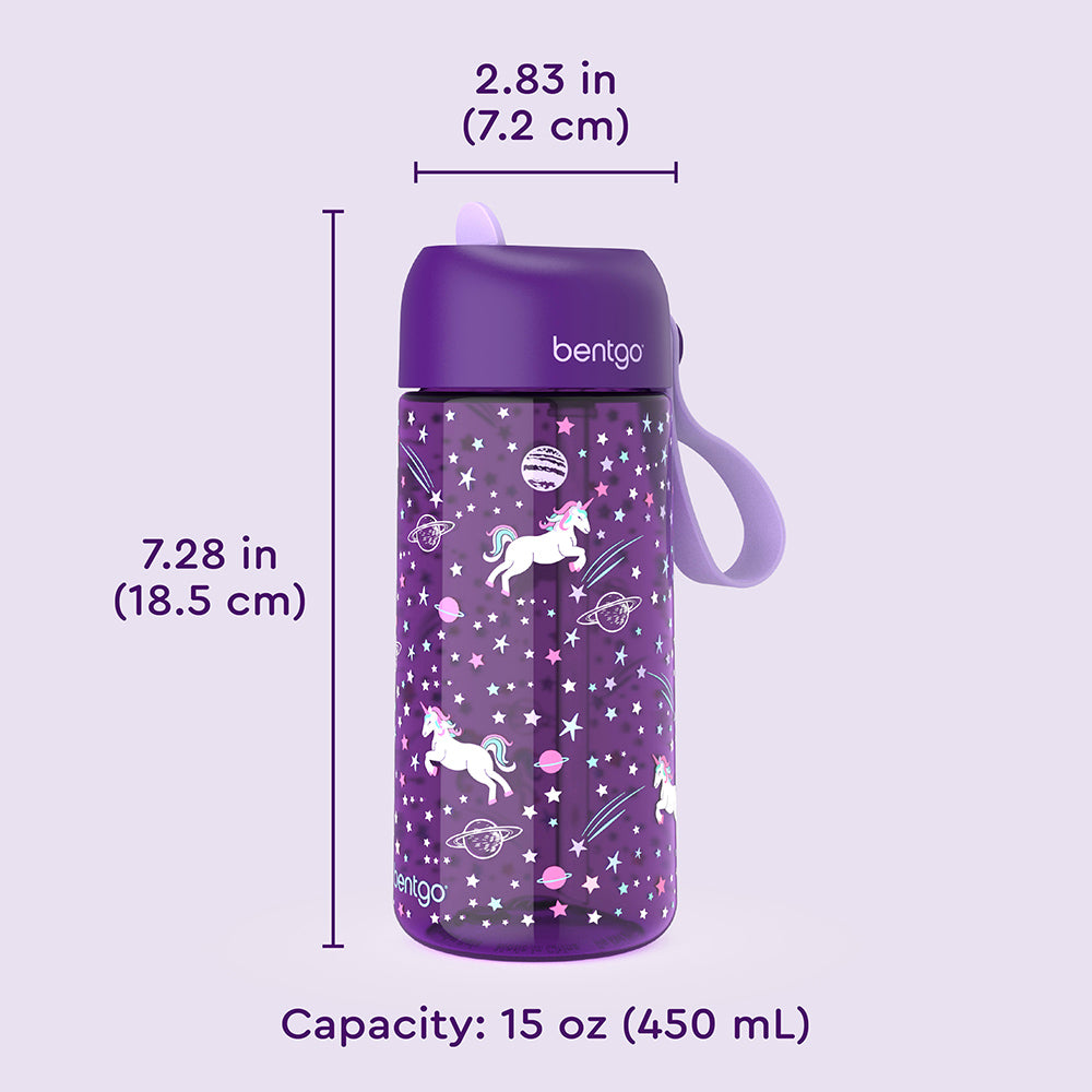 Bentgo® Kids Water Bottle  - Unicorn | Dimensions + What’s In The Box