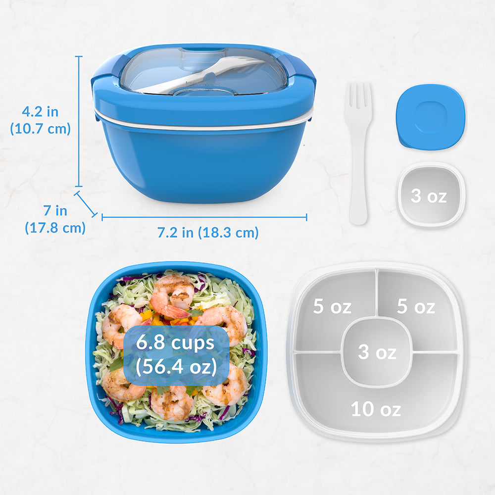 Bentgo® Salad Container (2-Pack)  - Blue | Dimensions And What’s In The Box