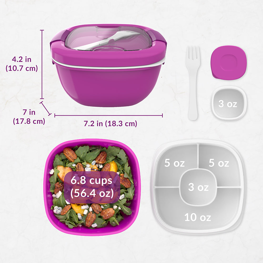 Bentgo® Salad Container (2-Pack)  - Purple | Dimensions And What’s In The Box