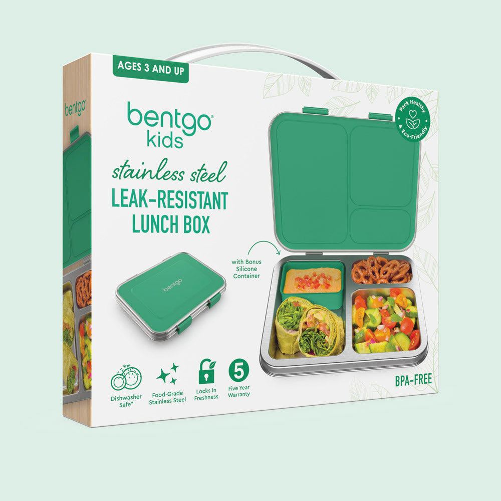 Bentgo® Kids Stainless Steel Lunch Box  - Green | Packaging