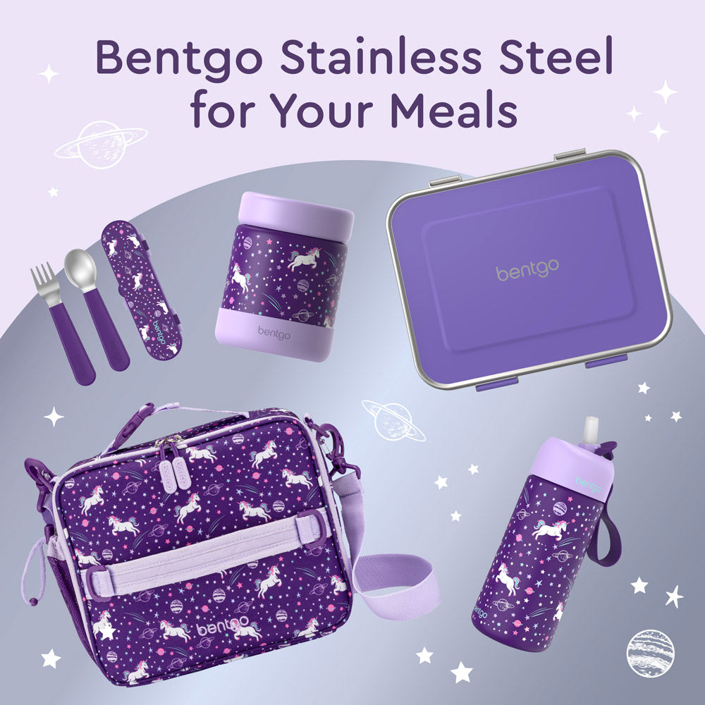 Bentgo® Kids Stainless Steel Lunch Box  - Purple | Bentgo Stainless Steel For Your Meals