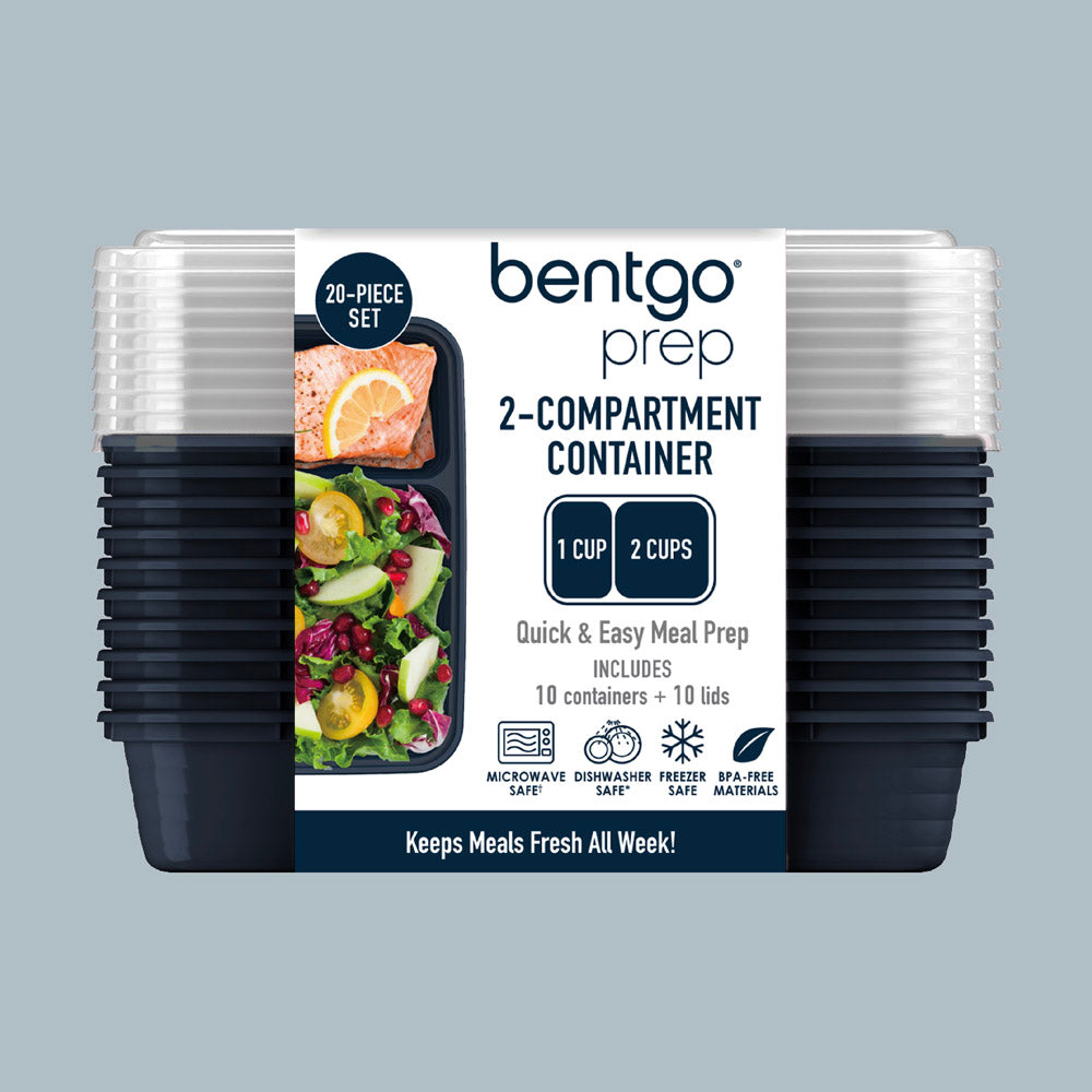 Bentgo Prep 2-Compartment Meal Prep Containers - Navy Blue | Packaging