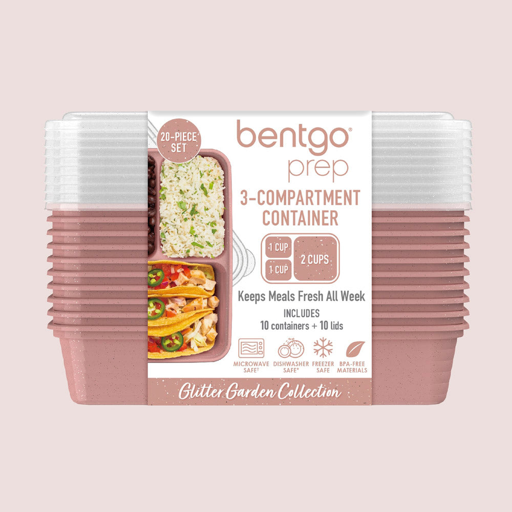 Bentgo® Prep 3-Compartment Meal Prep Containers - Rosette Glitter | Packaging