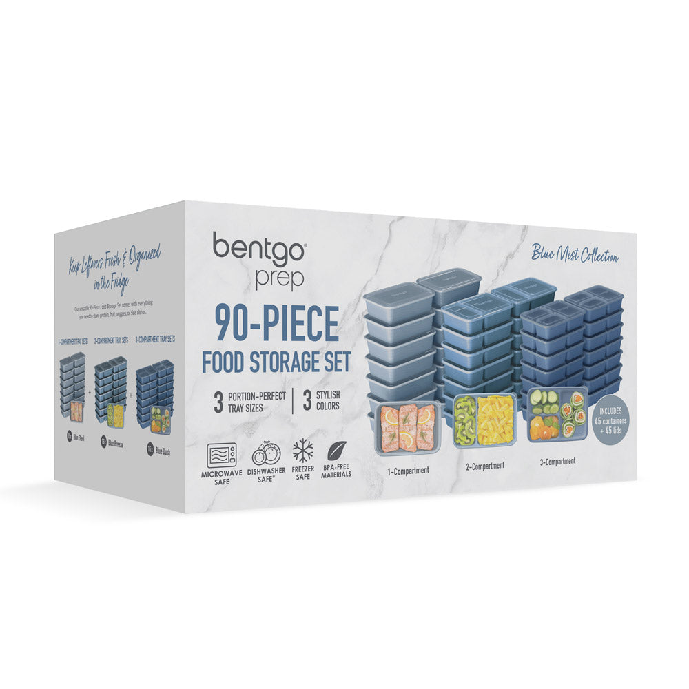 Bentgo® Prep 90-Piece Food Storage Set - Blue Mist | Packaging