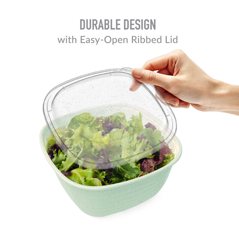 Bentgo® Prep 1-Compartment Bowls - Sage Leaf Glitter | Durable Design With Easy-Open Ribbed Lid