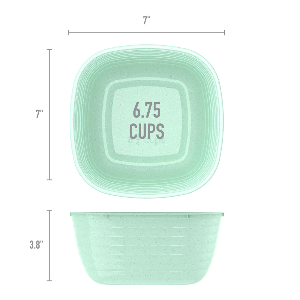 Bentgo® Prep 1-Compartment Bowls - Sage Leaf Glitter | Dimensions